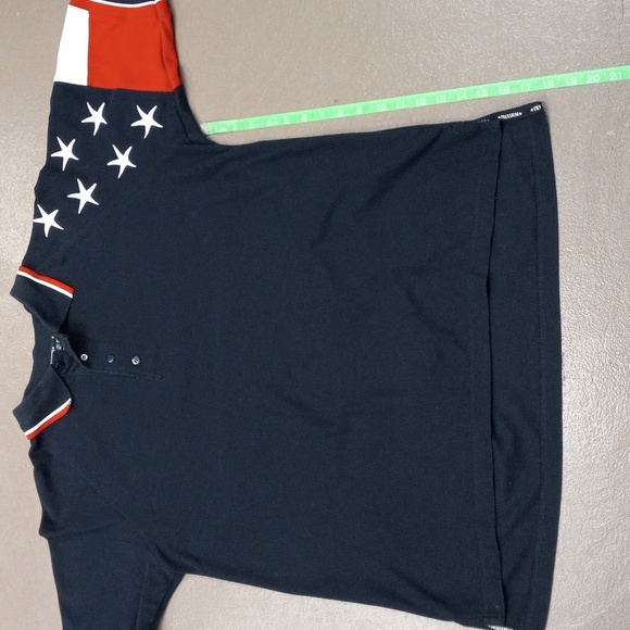 ROCKPOINT FREEDOM RED,WHITE &BLUE SHORT SLEEVE POLO SHIRT WITH STARS ON SHOULDER - Picture 7 of 12